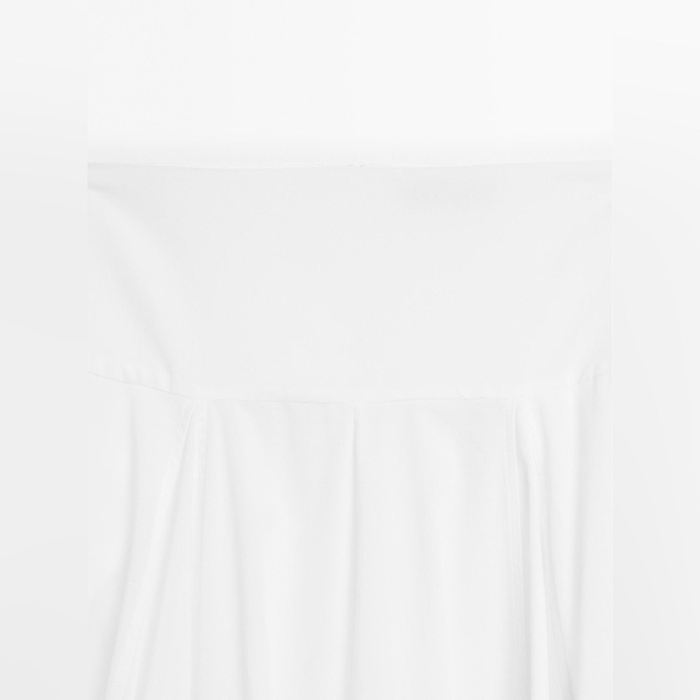 NWT. Massimo Dutti White 100% Cotton Midi Skirt with Yoke Detail. Size 2. - Picture 8 of 12